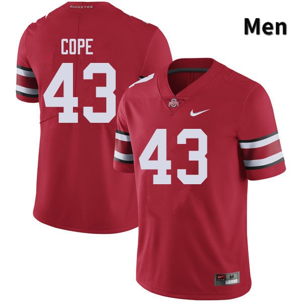 Ohio State Buckeyes Robert Cope Men's #43 Red Authentic Stitched College Football Jersey